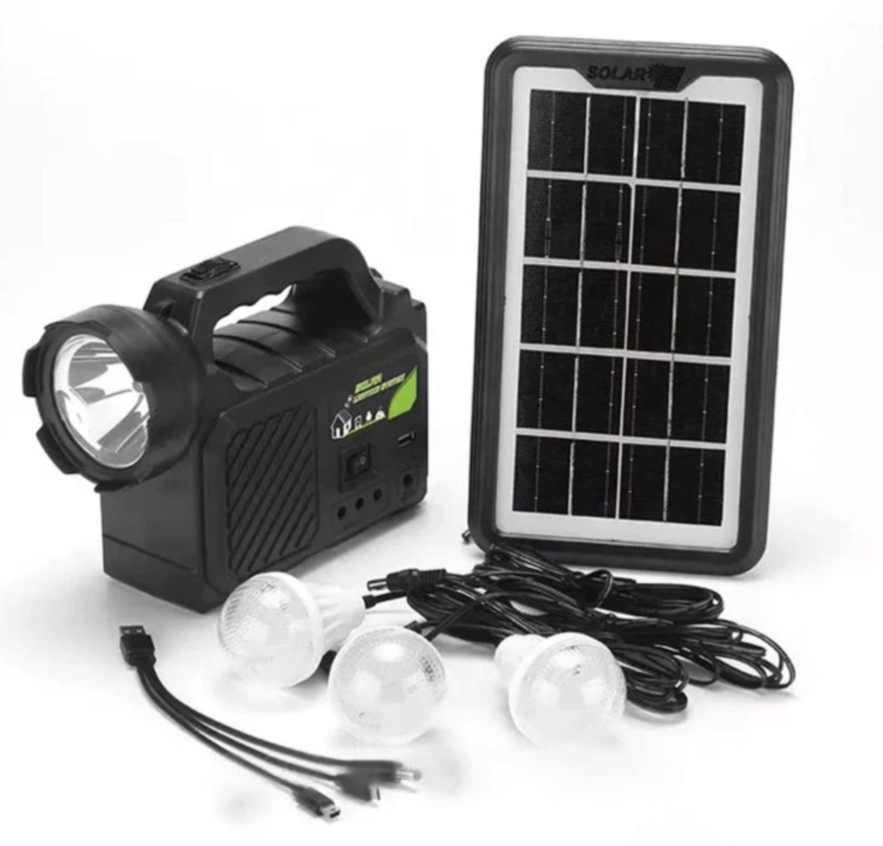 Kit solar GDPlus GD P30 cu 3 becuri sistem iluminare